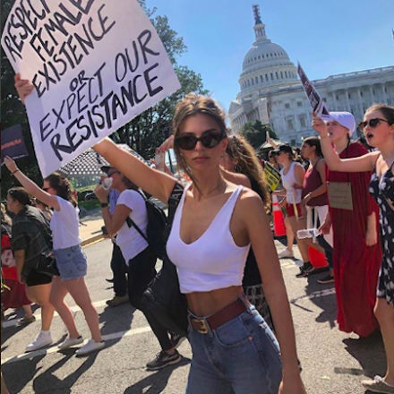 Emily Ratajkowski was arrested during Brett Kavanaugh Protest
